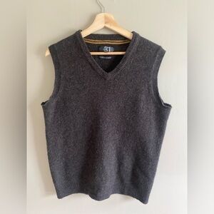 Le31 Simons Men’s Vest 100% Lambs Wool Brown Preppy Office Sleeveless Sweater XL